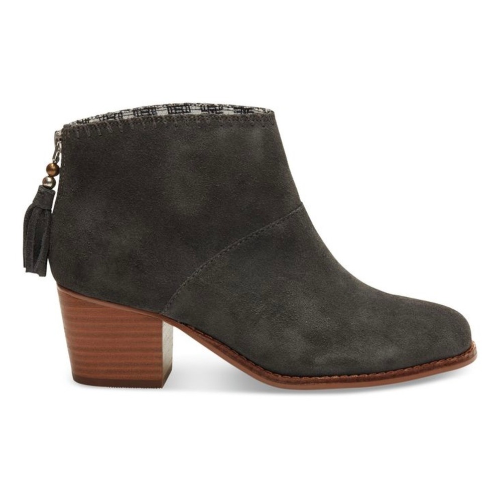 TOMS Leila Gray Suede Ankle Boots, Women's size 9.5